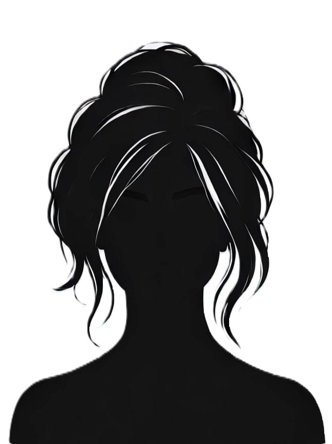 A_portrait_of_a_woman_shown_entirely_as_a_black_silhouette